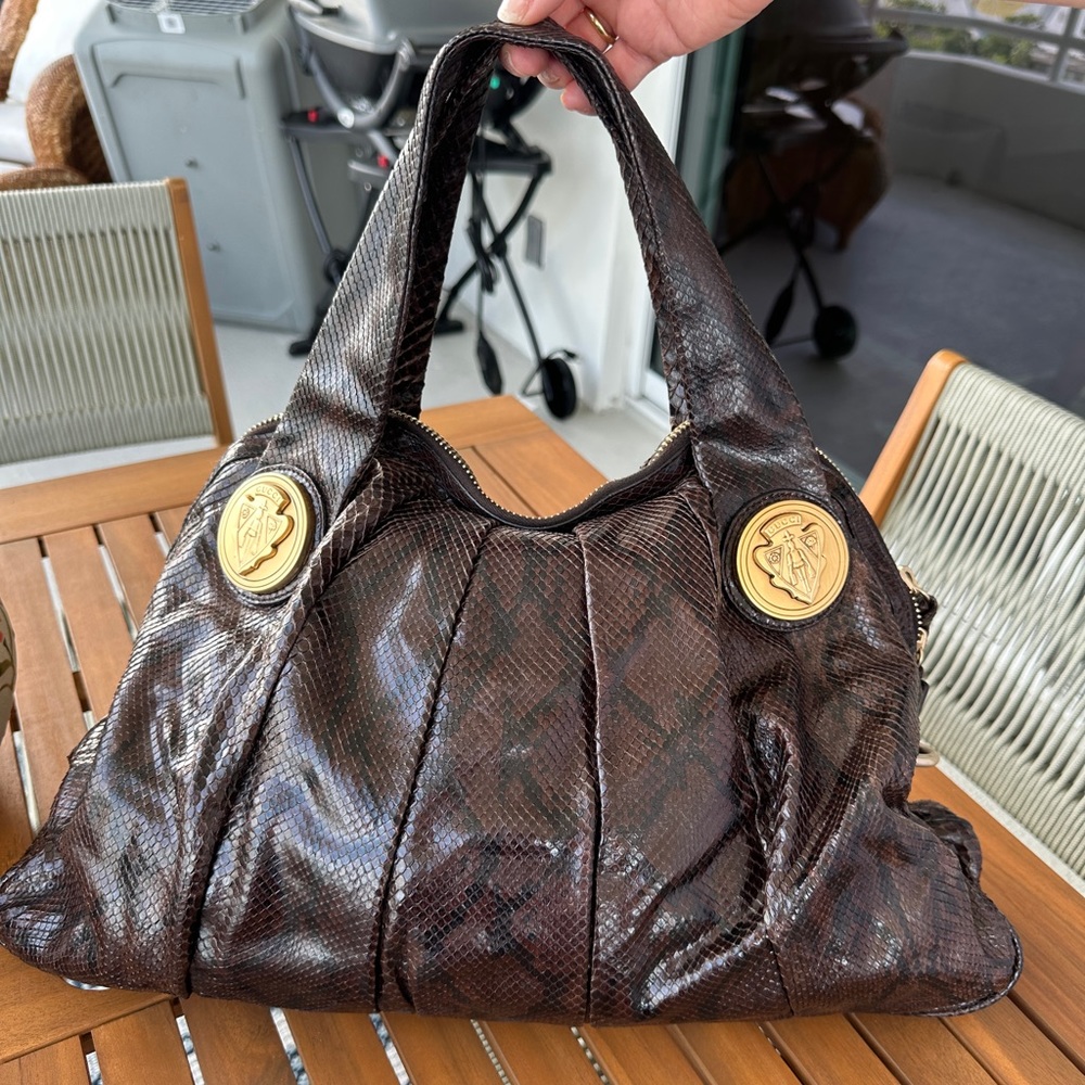 Authentic Python Skin Gucci Tote Handbag - image 1